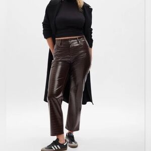 GAP Croc Embossed Edgy Chic Faux Leather Pants High Rise Cheeky Straight 31
